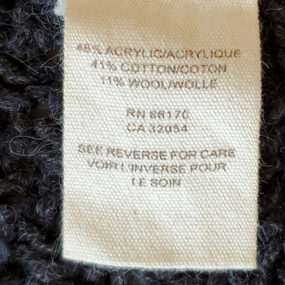 FREE PEOPLE Free People Wool Blend Crochet Knit Sweater Cape Poncho Gray Medium - Picture 4 of 5